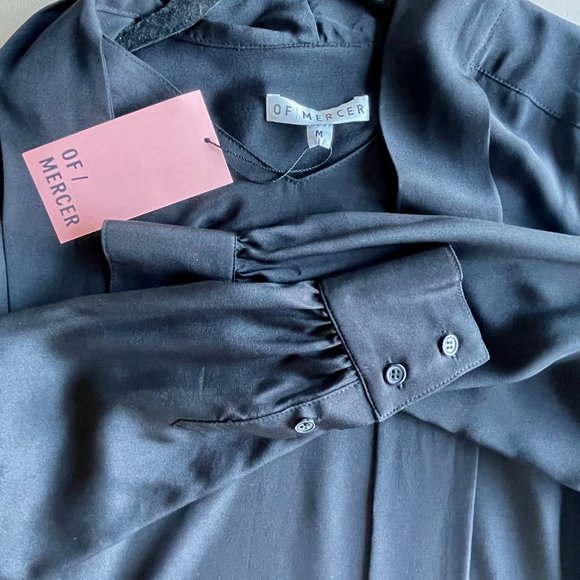 Of Mercer Chrystie Tie Neck Top in Black, Size M (NWT) - Picture 3 of 5